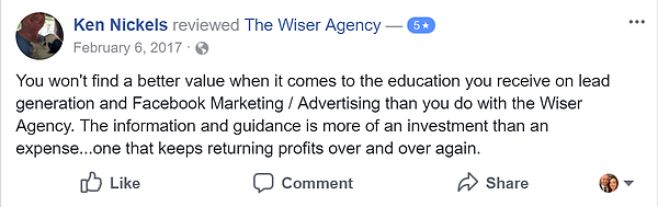 5-Star Review of The Wiser Agency by Ken Nickels